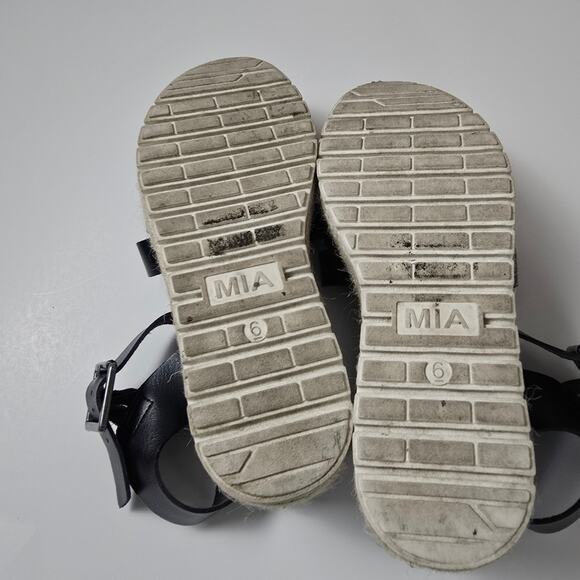 MIA Womens Karlotta Platform Sandel Causal Midi Heel 2-3' Black Buckle 6 Y2K 90s - Picture 5 of 6